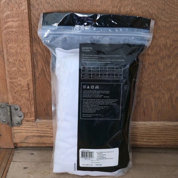 2014 Fruit of The Loom Men's Premium Briefs Size Large 6-pack White Cotton - Picture 2 of 6